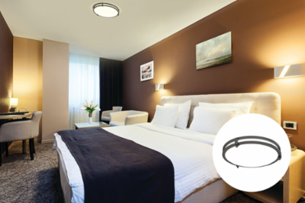 Decorative Indoor Flush- Semi-Flush, Round, 16 inches, Round, Switchable CCT – 2700K, 3000K, 3500K, 4000K, and 5000K, 90+ CRI, 120V, Matte black