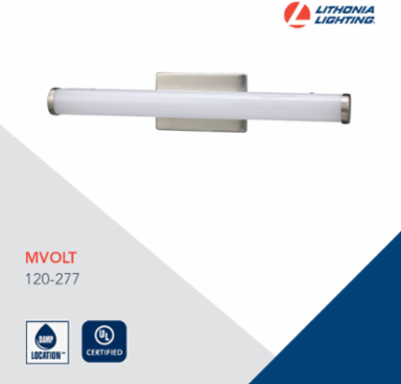 LT Contemporary LED Vanity Light 18W Brushed Steel