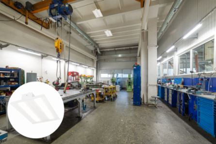 High Bay LED Light, 120-277V, 12,000 Lumens, Dimmable