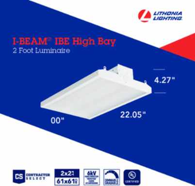 High Bay LED Fixture, 12,000 Lumens, 83 Watts, Dimmable