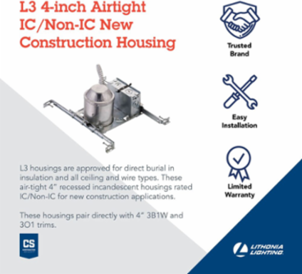 4 Inch Emergency-Ready Recessed Downlight, 120V, Steel Housing