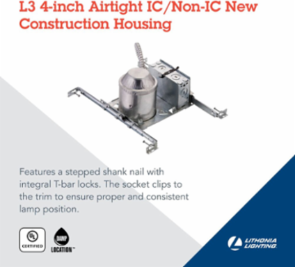 4 Inch Emergency-Ready Recessed Downlight, 120V, Steel Housing