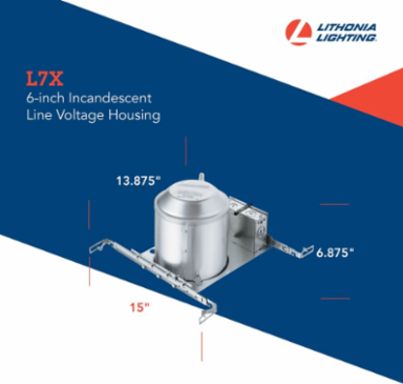 6 Inch Air-Tight Recessed Can - Aluminum Housing, 120V, UL Listed