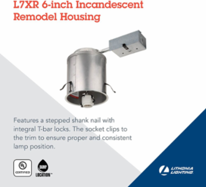 6 Inch Air-tight Recessed Downlight, 120V, Aluminum, Nickel Finish