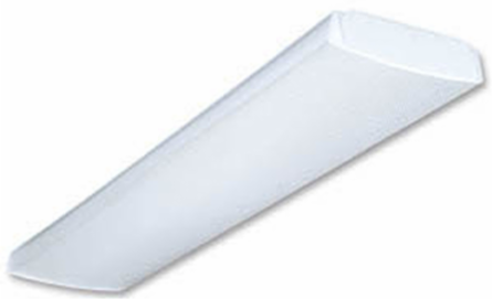 Low Profile 4FT Wraparound Fixture, 2 Lamps, 11.5 Inch Width