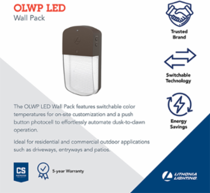 Outdoor Wall Pack, 120V, LED, 1 Lamp, Bronze, 3 x 5.35 x 10.5 Inch