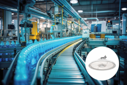 LED Round High Bay, Switchable Lumens- 12000LM, 15000LM and 18000LM, 277V-480V, Switchable CCT- 3500K, 4000K and 5000K, 80 color rendering index, White
