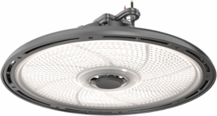 LED Round High Bay, Switchable Lumens- 24000LM, 27000LM and 30000LM, 120-347V, Switchable CCT- 3500K, 4000K and 5000K, 80 color rendering index, Glossy Black