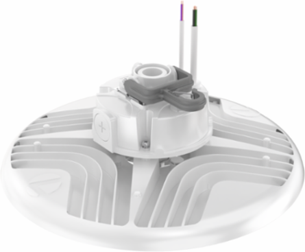 LED Round High Bay, Switchable Lumens- 24000LM, 27000LM and 30000LM, 120-347V, Switchable CCT- 3500K, 4000K and 5000K, 80 color rendering index, White