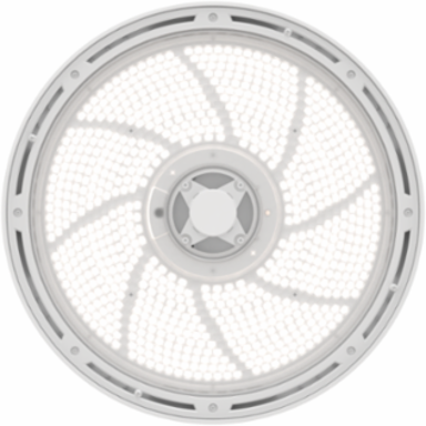 LED Round High Bay, Switchable Lumens- 24000LM, 27000LM and 30000LM, 120-347V, Switchable CCT- 3500K, 4000K and 5000K, 80 color rendering index, White