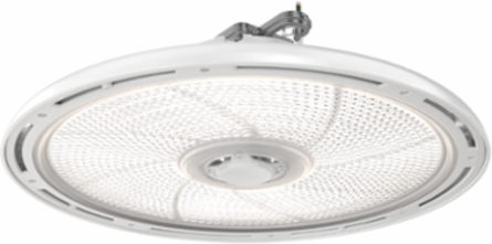 LED Round High Bay, Switchable lumens- 35000LM, 45000LM, 55000LM, 120-347V, Switchable CCT- 4000K and 5000K, 80 color rendering index, White