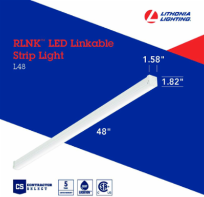 8 120 LED Strip Light 4FT 3500K 80CRI Surface Mount