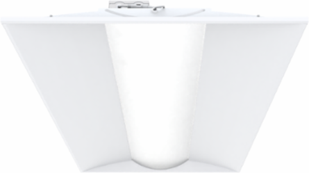 LED Troffer, 1 Lamp, Recessed, White, Steel, 120-277 V