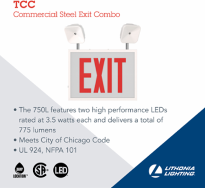 LED Surface Mount Light, 750 Lumens, Steel, 120-347V