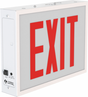 Running Man LED Emergency Light, 2.5W, 120-347V, White, Steel