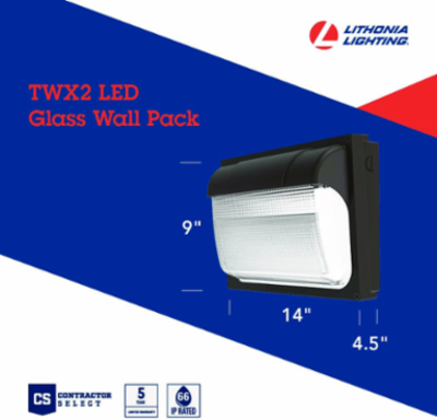 54W Wallpack, 4.5 Inch x 9 Inch x 13 Inch, Aluminum