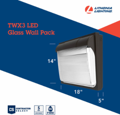 LED Wall Pack, 114W, 14 Inch Height, Surface Mount, Bronze Finish