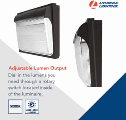 LED Wall Pack, 5 Inch W x 14 Inch H, 114 W, Bronze Finish