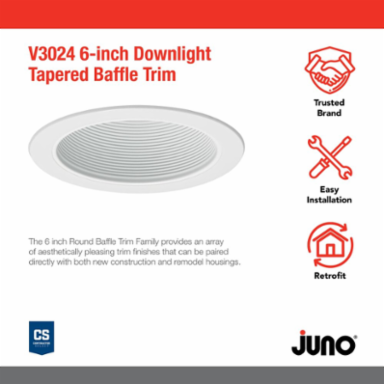LITH V3024 WWH 6IN Conical Baffle T