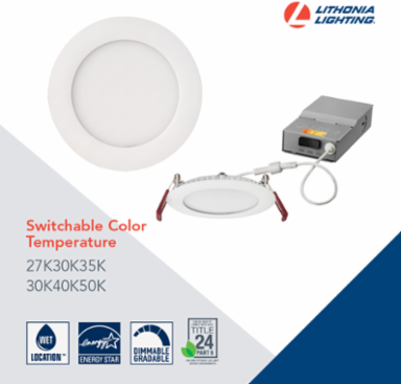 4 Inch Wafer Downlight, 11W, Recessed, Aluminum