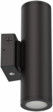 Wall Mount Cylinder, Package 1, Switchable CCT- 3000K, 4000K, and 5000K, 45 Degree Beam Spread, 120-347V, Photocell, buttontype, Dark bronze finish, super durable