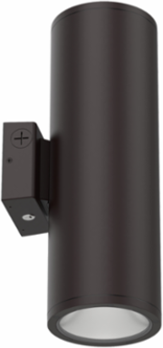 Wall Mount Cylinder 6IN, Package 1, Switchable CCT- 3000K, 4000K, and 5000K, 45 Degree Beam Spread, 120-347V, Photocell, buttontype, Dark bronze finish, super durable