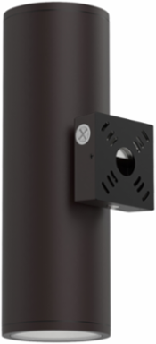 Wall Mount Cylinder 6IN, Package 1, Switchable CCT- 3000K, 4000K, and 5000K, 75 Degree, 120-347V, Photocell, buttontype, Dark bronze finish, super durable