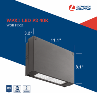 Energy-Efficient Wallpack, 24W, 2900 Lumens, 11.1 Inch x 8.1 Inch x 3.2 Inch