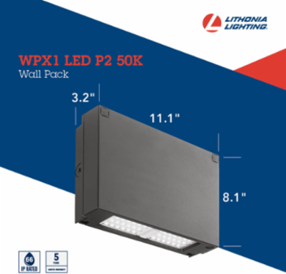 Energy-Efficient Wall Pack, 24W, 2900 Lumens, Aluminum, IP66