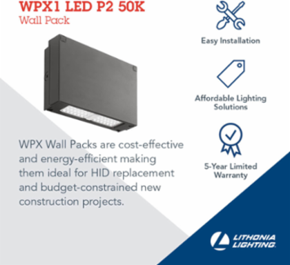 Energy-Efficient Wall Pack, 24W, 2900 Lumens, Aluminum, IP66