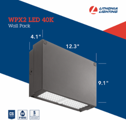 Wallpack 12.3 Inch x 9.1 Inch, 48W, Integrated LED