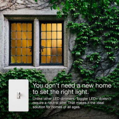 Ariadni LED+ Dimmer Switch, 150W LED/CFL or 600W Incandescent, Ivory