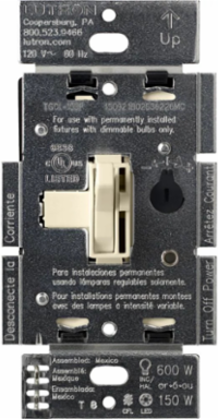 Ariadni LED+ Dimmer Switch, 150W LED/CFL or 600W Incandescent, Almond