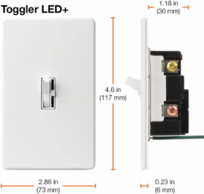 Ariadni LED+ Dimmer 150W, Brown, Indoor Use, Toggle Switch