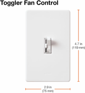 Ariadni 3-Speed Fan Control, Almond, 120V, 1.5A, Wallbox Mount