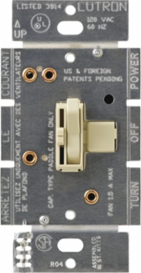 Ariadni 3-Speed Ceiling Fan Control, 120V, Ivory, Gloss Finish