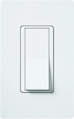 Claro 120VAC Single Pole Switch with Locator Light, 15A, Gloss White Finish