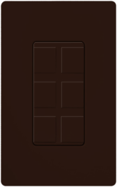 Claro 6-Port Frame, Brown, Glossy Plastic, Surface Mount