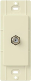 Claro Cable TV Jack Almond, 75-Ohm Coaxial, Glossy Finish