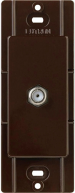 Claro Cable TV Jack, Brown, F-style, Glossy Finish