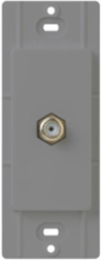 Claro Cable TV Jack - F-Style, 75-Ohm Coaxial, Gloss Finish, Gray Color
