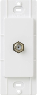 Claro Cable TV Jack, F-style, 75-Ohm Coaxial, White Gloss Finish