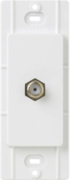 Claro Cable TV Jack, F-style, 75-Ohm Coaxial, White Gloss Finish