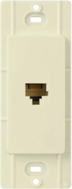 Claro Telephone Jack 6 Conductor RJ11 Almond, Gloss Finish