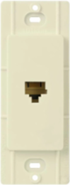 Claro Telephone Jack 6 Conductor RJ11 Almond, Gloss Finish