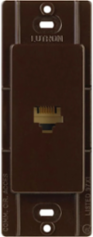 Claro Telephone Jack 6 Conductor RJ11 Brown Gloss Finish