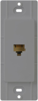 Claro Telephone Jack 6 Conductor Gray, RJ11, Gloss Finish