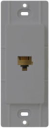 Claro Telephone Jack 6 Conductor Gray, RJ11, Gloss Finish