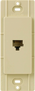 Claro Telephone Jack 6-Conductor Ivory, Glossy Finish