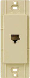 Claro Telephone Jack 6-Conductor Ivory, Glossy Finish